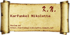Karfunkel Nikoletta névjegykártya