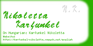 nikoletta karfunkel business card